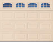 Almond Short Panel with Cascade DecraTrim Garage Door