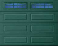 Hunter Green Long Panel with Cascade DecraTrim Garage Door